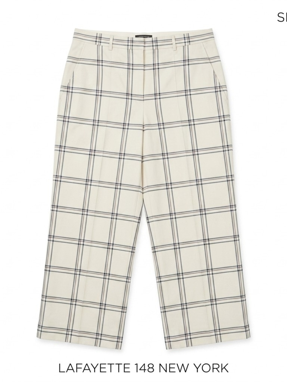 Lafayette 148 New York Plaid Wide Leg Cropped Pants Size 16
